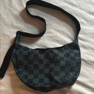 Baggu Blue/Green Checkered Medium Crescent
